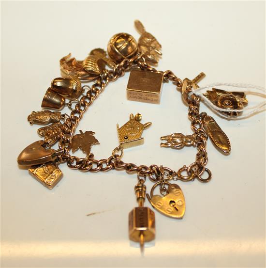 Gold charm bracelet